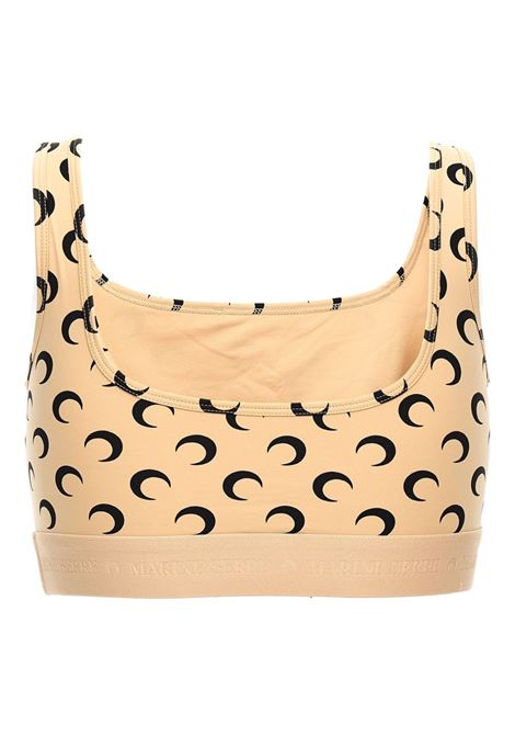 moon printed jersey sports bra beige and black MARINE SERRE | WUW055BCJER0001TA10
